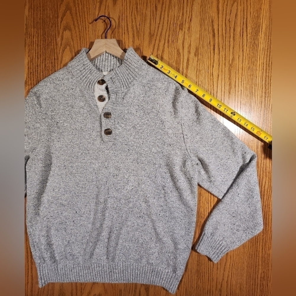 IZOD Men's Speckled MOCK NECK Sweater Size XL Long Sleeve GRAY - Picture 9 of 13